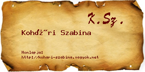 Kohári Szabina névjegykártya
