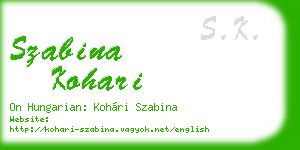 szabina kohari business card