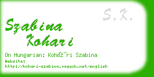 szabina kohari business card